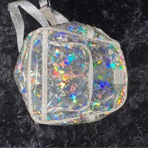 Loungefly Disney Hidden Mickey Holographic Silver Backpack